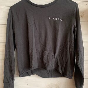 Billabong gray long sleeve crop top